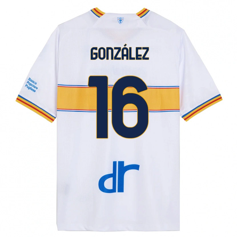 Danxen Kinder Joan González #16 Weiß Gelb Auswärtstrikot Trikot 2025/26 T-Shirt