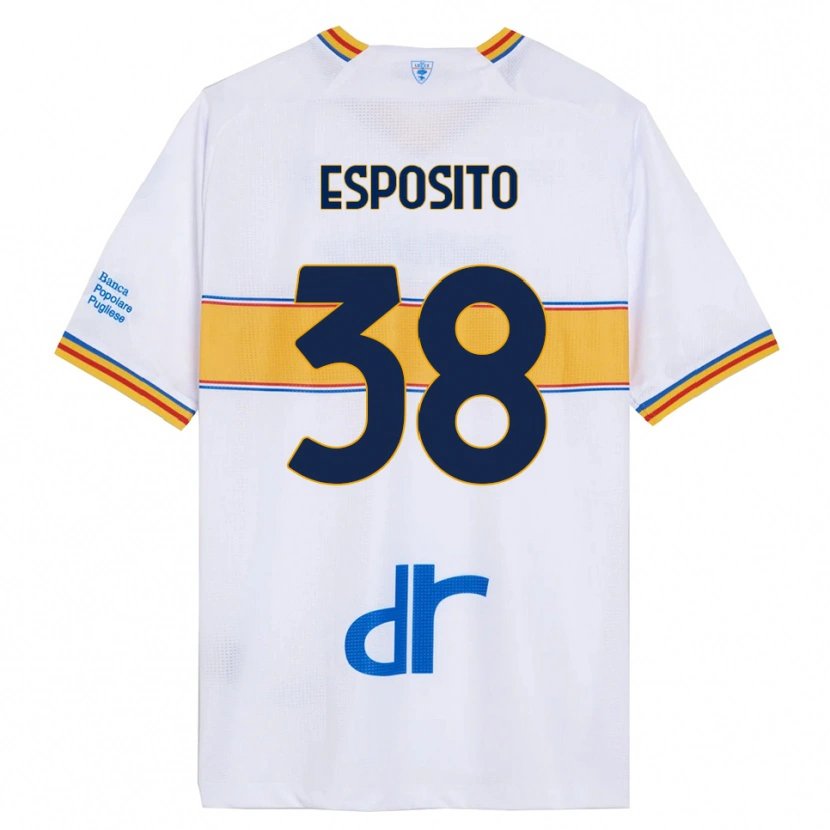 Danxen Kinder Pasquale Esposito #38 Weiß Gelb Auswärtstrikot Trikot 2025/26 T-Shirt