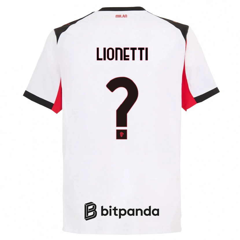 Danxen Kinder Francesco Lionetti #0 Weiß Schwarz Auswärtstrikot Trikot 2025/26 T-Shirt
