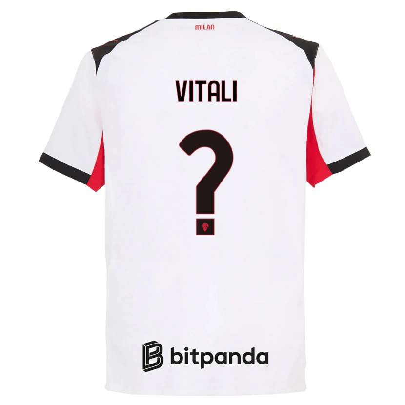 Danxen Kinder Michael Vitali #0 Weiß Schwarz Auswärtstrikot Trikot 2025/26 T-Shirt