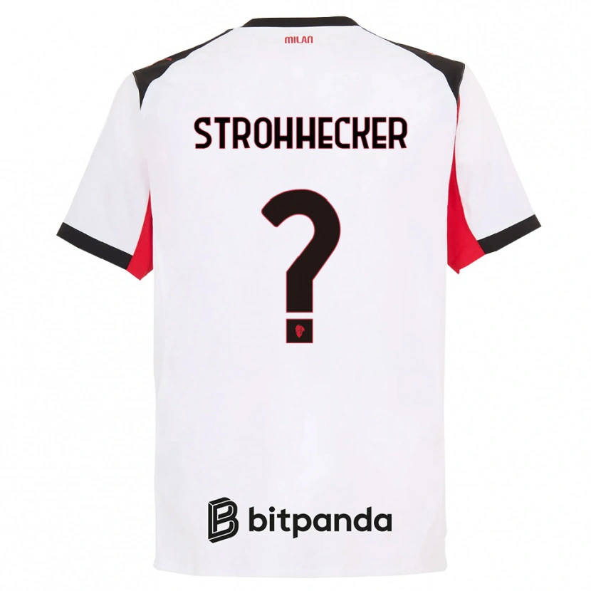 Danxen Kinder Riccardo Strohhecker #0 Weiß Schwarz Auswärtstrikot Trikot 2025/26 T-Shirt