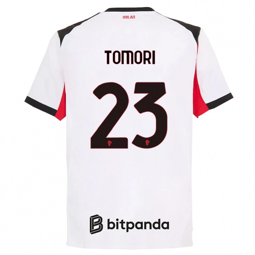 Danxen Kinder Fikayo Tomori #23 Weiß Schwarz Auswärtstrikot Trikot 2025/26 T-Shirt