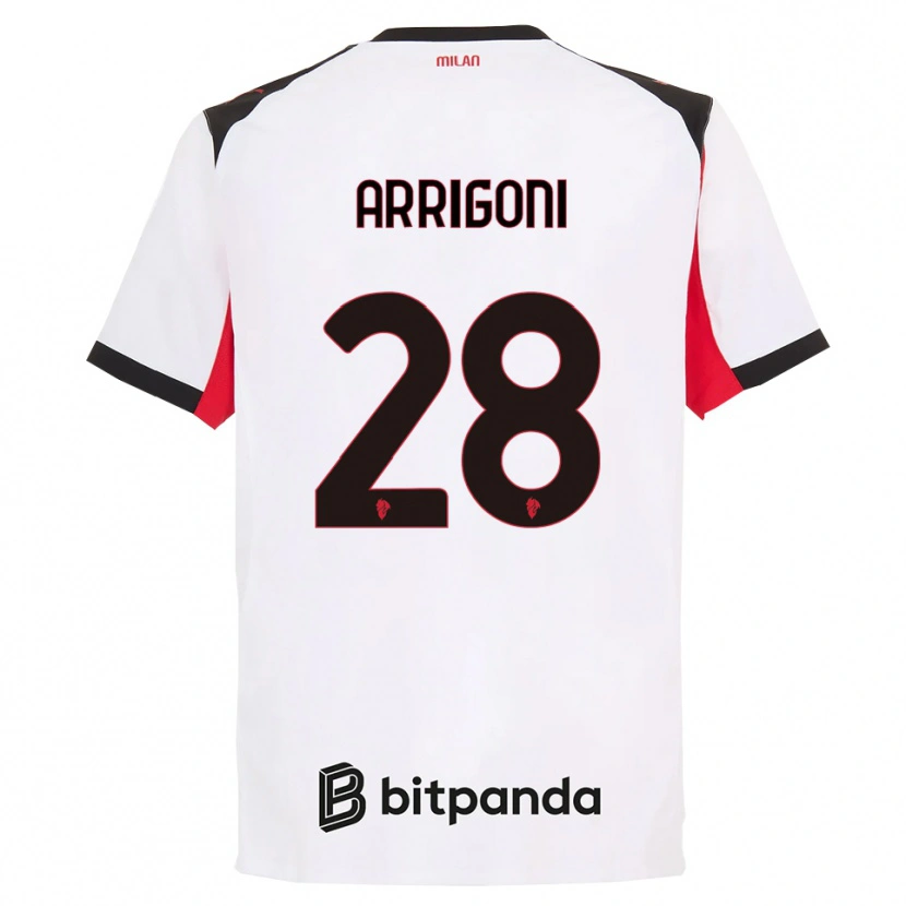 Danxen Kinder Giorgia Arrigoni #28 Weiß Schwarz Auswärtstrikot Trikot 2025/26 T-Shirt