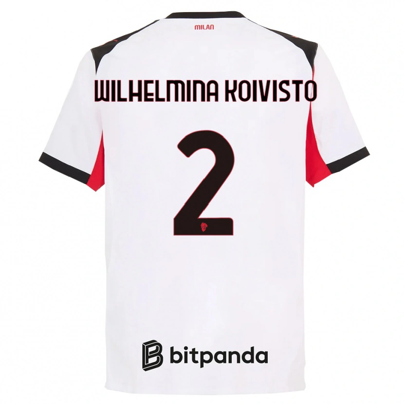Danxen Kinder Emma Wilhelmina Koivisto #2 Weiß Schwarz Auswärtstrikot Trikot 2025/26 T-Shirt