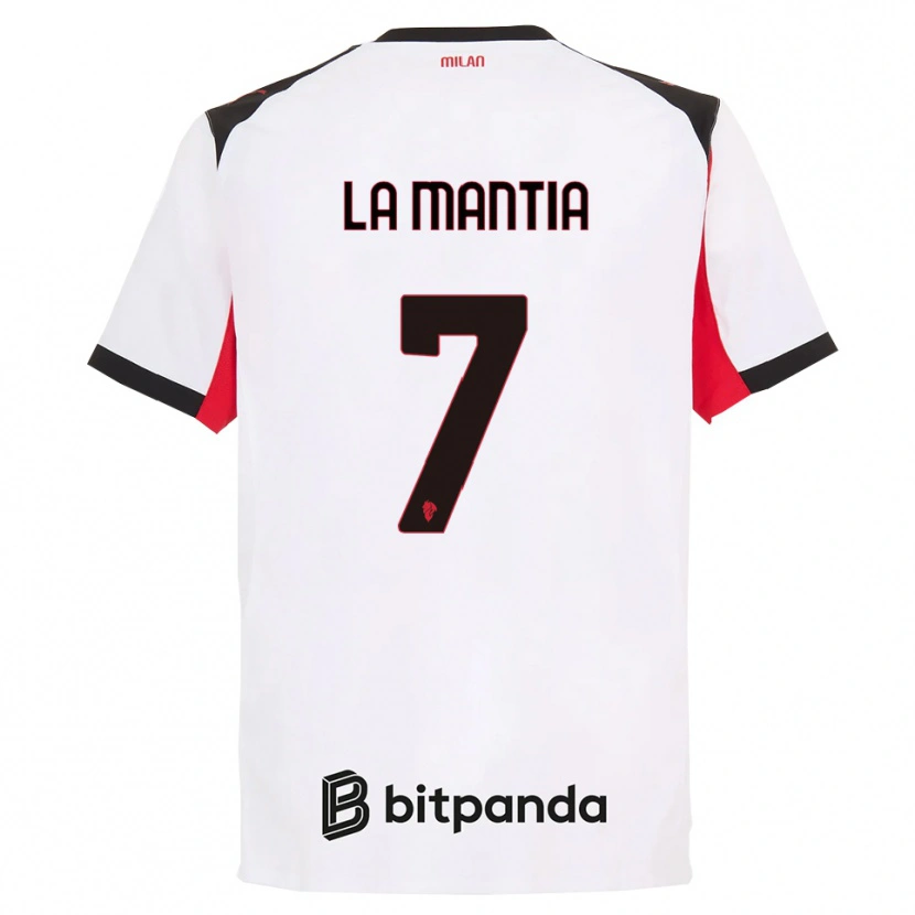 Danxen Kinder Simon La Mantia #7 Weiß Schwarz Auswärtstrikot Trikot 2025/26 T-Shirt