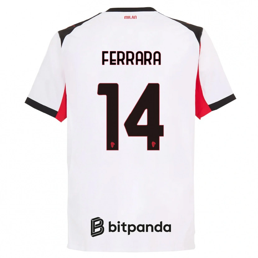 Danxen Kinder Francesco Ferrara #14 Weiß Schwarz Auswärtstrikot Trikot 2025/26 T-Shirt