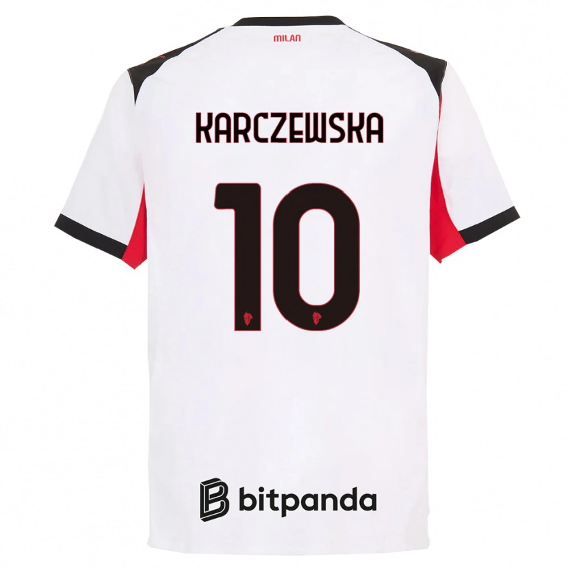 Danxen Kinder Nikola Karczewska #10 Weiß Schwarz Auswärtstrikot Trikot 2025/26 T-Shirt