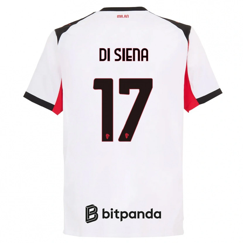 Danxen Kinder Andrea Di Siena #17 Weiß Schwarz Auswärtstrikot Trikot 2025/26 T-Shirt