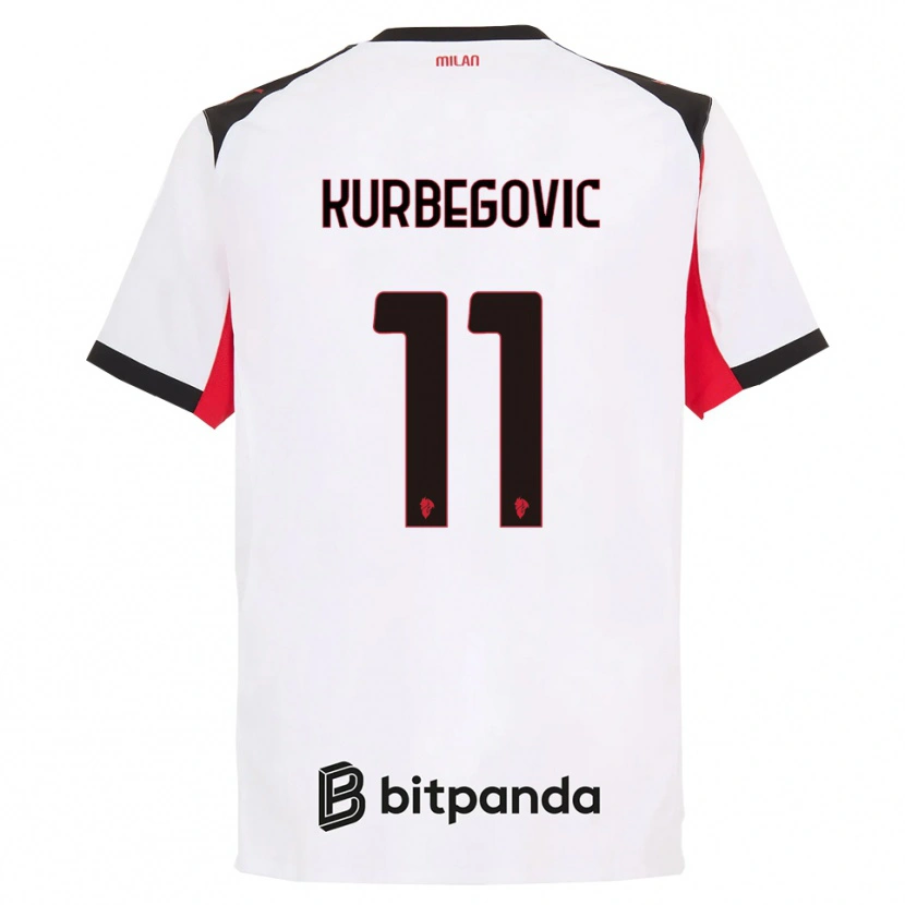 Danxen Kinder Dino Kurbegovic #11 Weiß Schwarz Auswärtstrikot Trikot 2025/26 T-Shirt