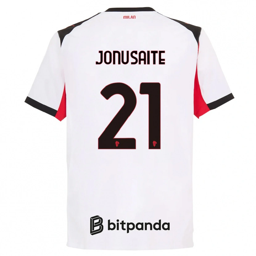 Danxen Kinder Rimante Jonusaite #21 Weiß Schwarz Auswärtstrikot Trikot 2025/26 T-Shirt