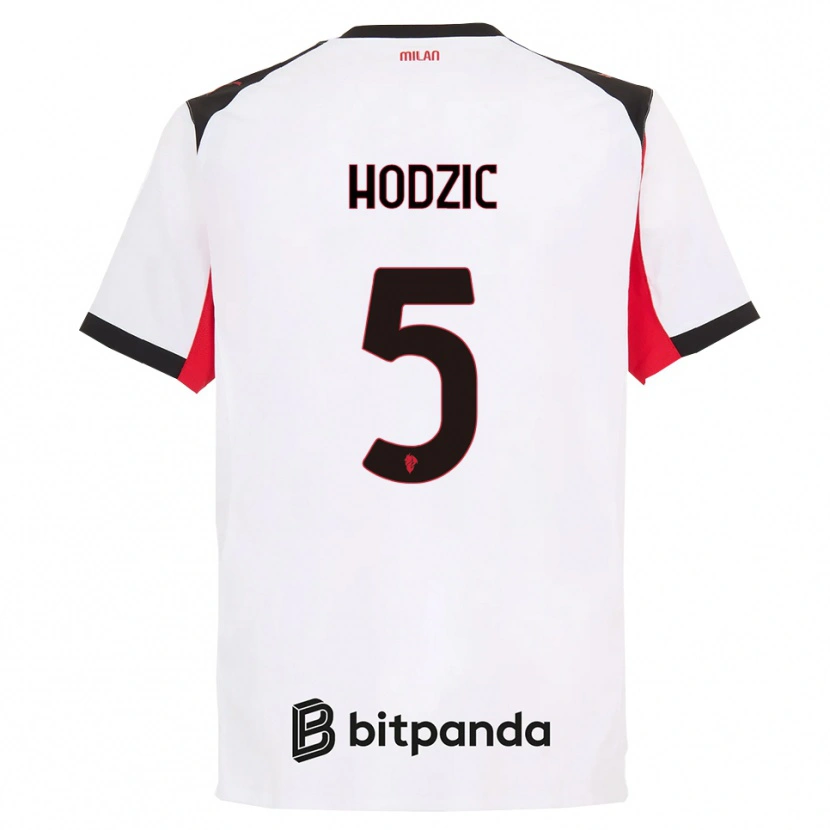 Danxen Kinder Demirel Hodzic #5 Weiß Schwarz Auswärtstrikot Trikot 2025/26 T-Shirt