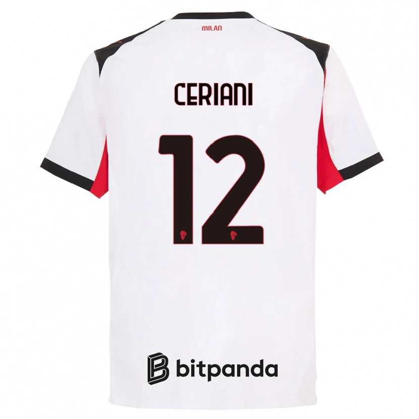 Danxen Kinder Gabriele Ceriani #12 Weiß Schwarz Auswärtstrikot Trikot 2025/26 T-Shirt