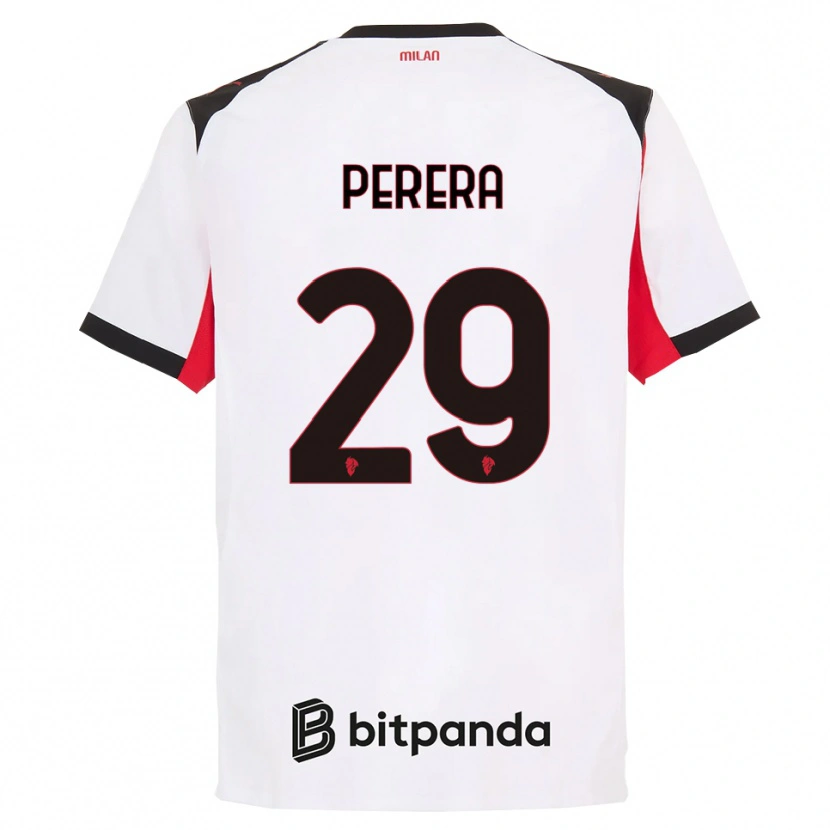 Danxen Kinder Nirash Perera #29 Weiß Schwarz Auswärtstrikot Trikot 2025/26 T-Shirt