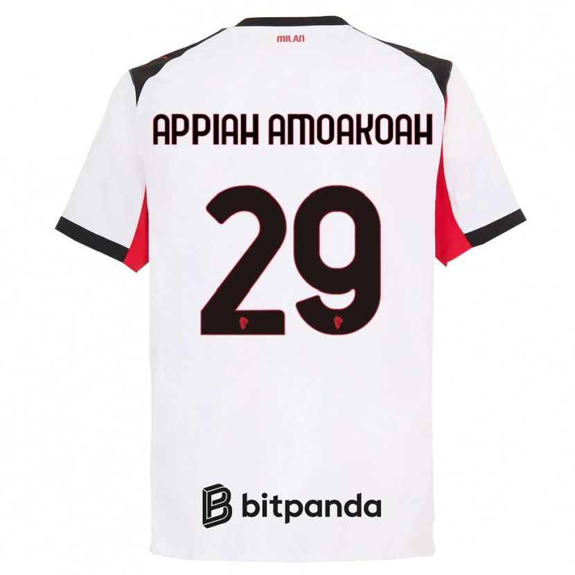 Danxen Kinder Karen Appiah Amoakoah #29 Weiß Schwarz Auswärtstrikot Trikot 2025/26 T-Shirt