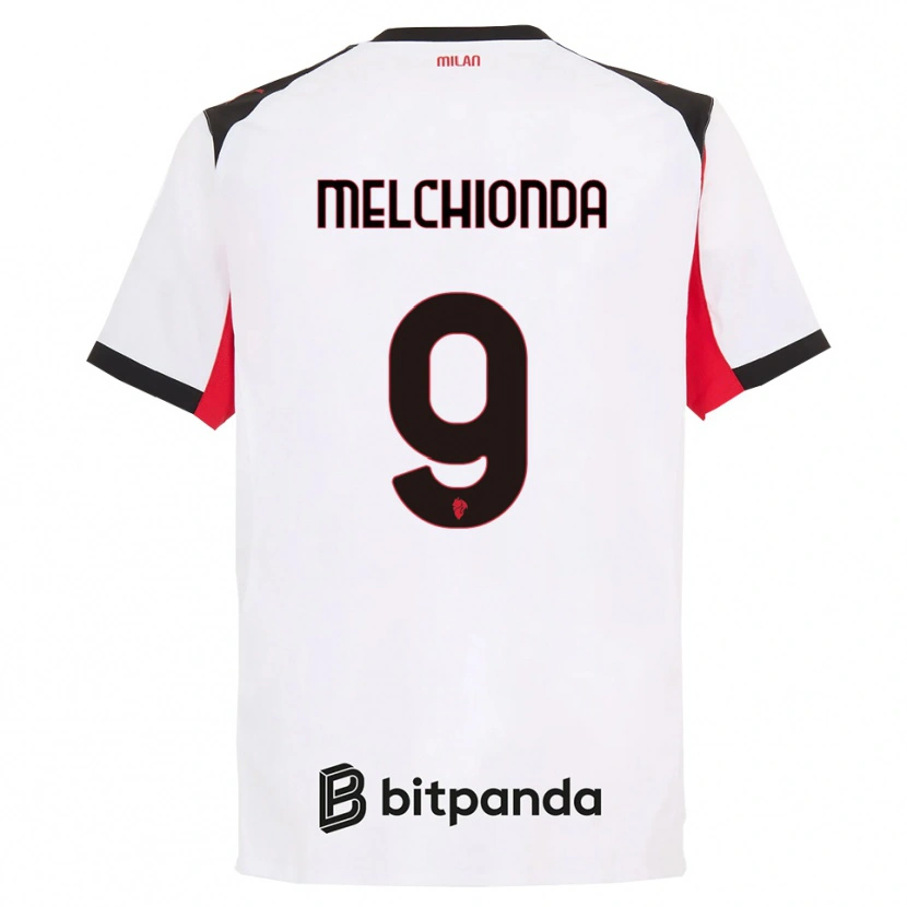 Danxen Kinder Marco Melchionda #9 Weiß Schwarz Auswärtstrikot Trikot 2025/26 T-Shirt