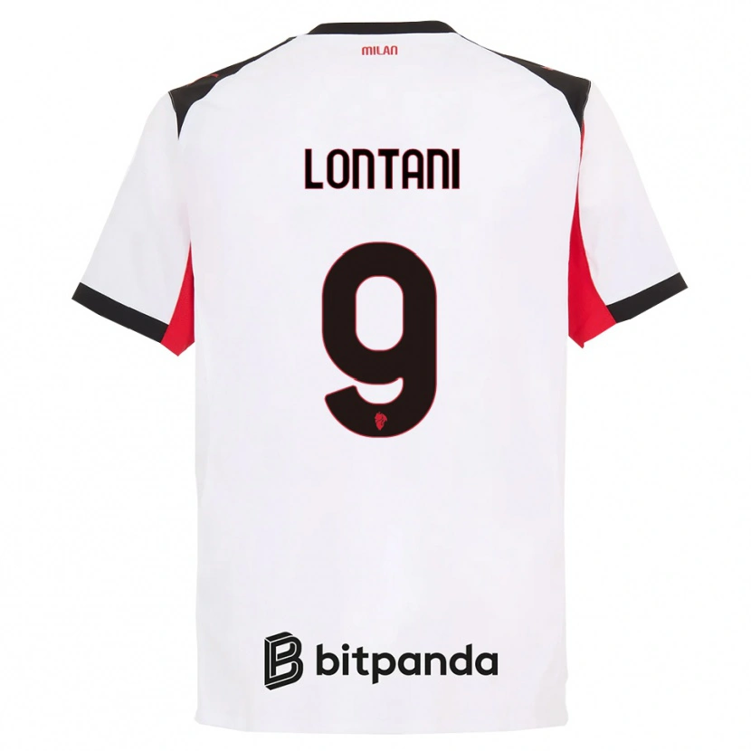 Danxen Kinder Simone Lontani #9 Weiß Schwarz Auswärtstrikot Trikot 2025/26 T-Shirt
