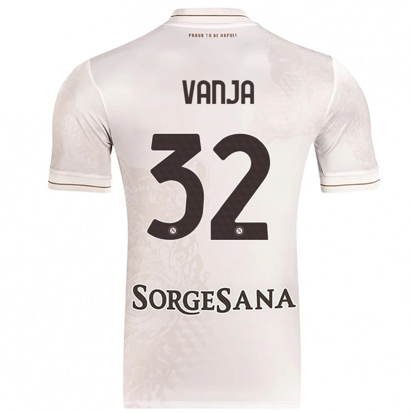 Danxen Kinder Vanja Milinković-Savić #32 Champagner Braun Auswärtstrikot Trikot 2025/26 T-Shirt
