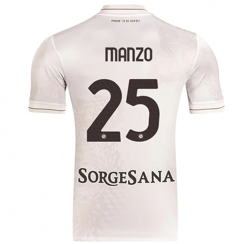 Danxen Kinder Alessia Manzo #25 Champagner Braun Auswärtstrikot Trikot 2025/26 T-Shirt