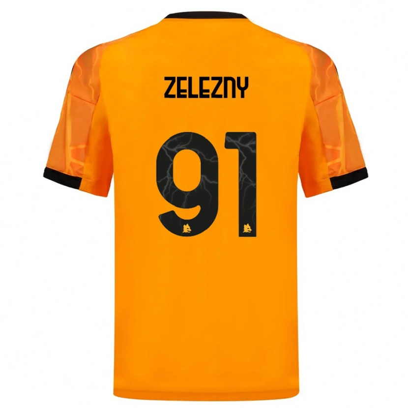 Danxen Kinder Radoslaw Zelezny #91 Orange Schwarz Auswärtstrikot Trikot 2025/26 T-Shirt