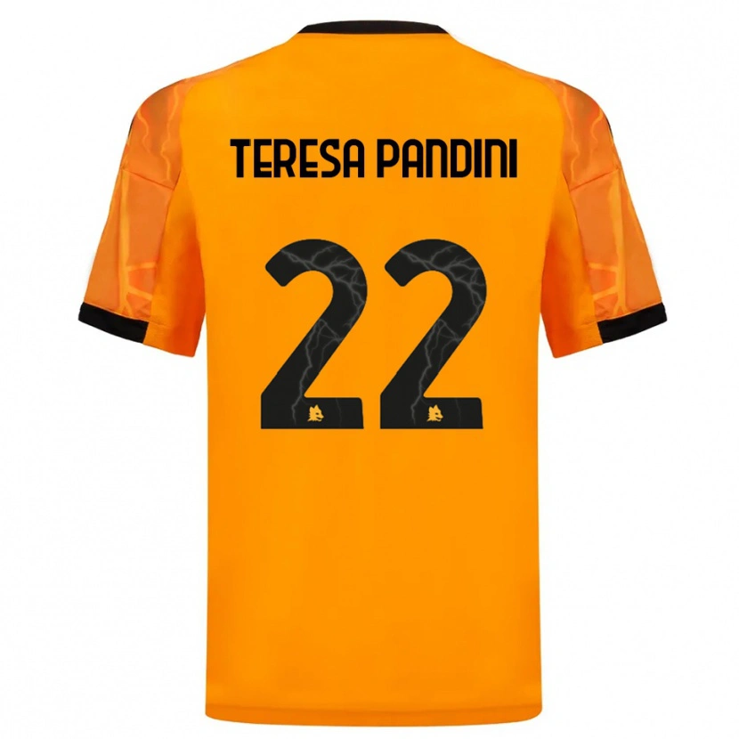 Danxen Kinder Marta Teresa Pandini #22 Orange Schwarz Auswärtstrikot Trikot 2025/26 T-Shirt