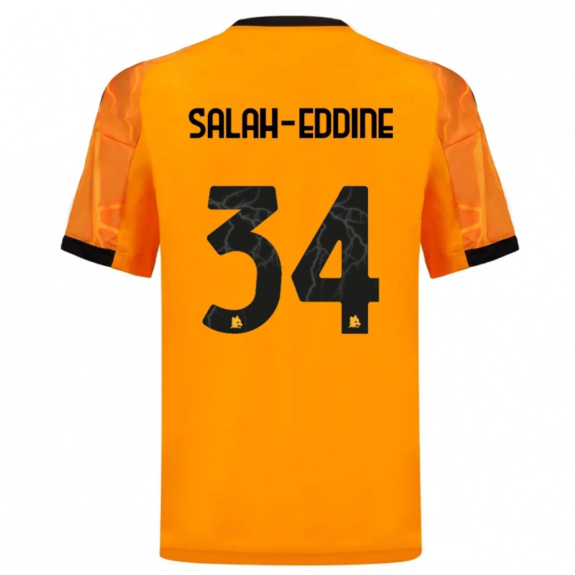 Danxen Kinder Anass Salah-Eddine #34 Orange Schwarz Auswärtstrikot Trikot 2025/26 T-Shirt