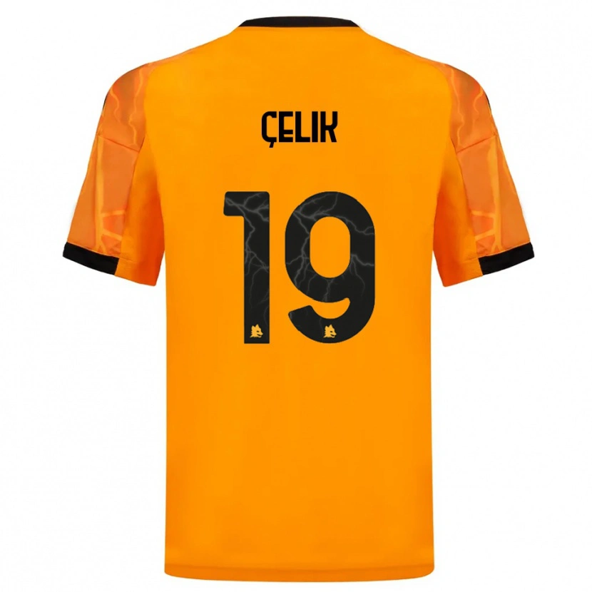 Danxen Kinder Zeki Çelik #19 Orange Schwarz Auswärtstrikot Trikot 2025/26 T-Shirt