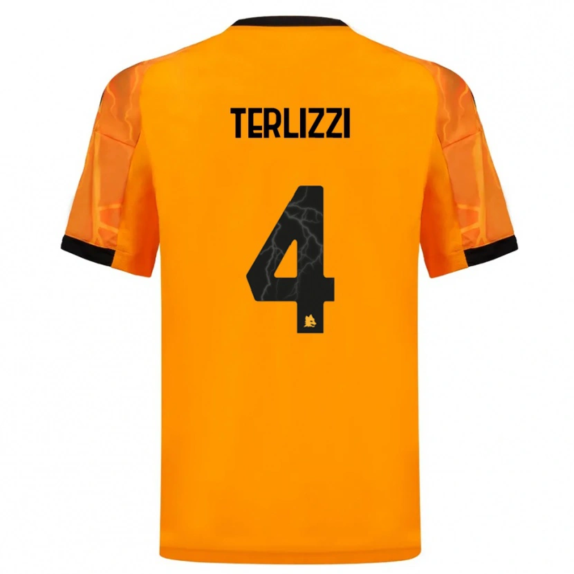 Danxen Kinder Federico Terlizzi #4 Orange Schwarz Auswärtstrikot Trikot 2025/26 T-Shirt