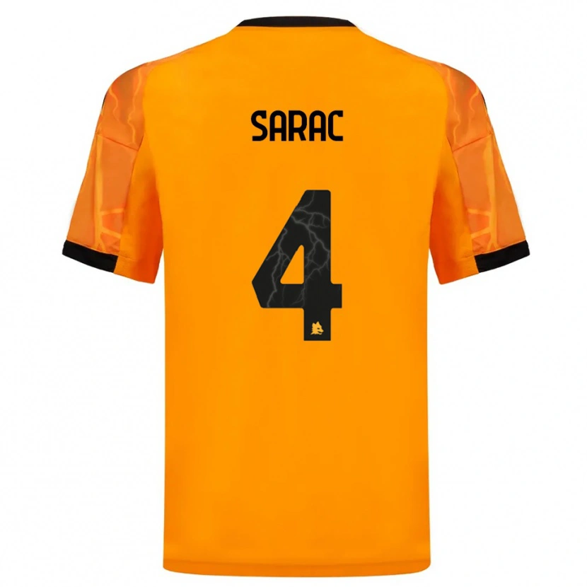 Danxen Kinder Pavle Sarac #4 Orange Schwarz Auswärtstrikot Trikot 2025/26 T-Shirt