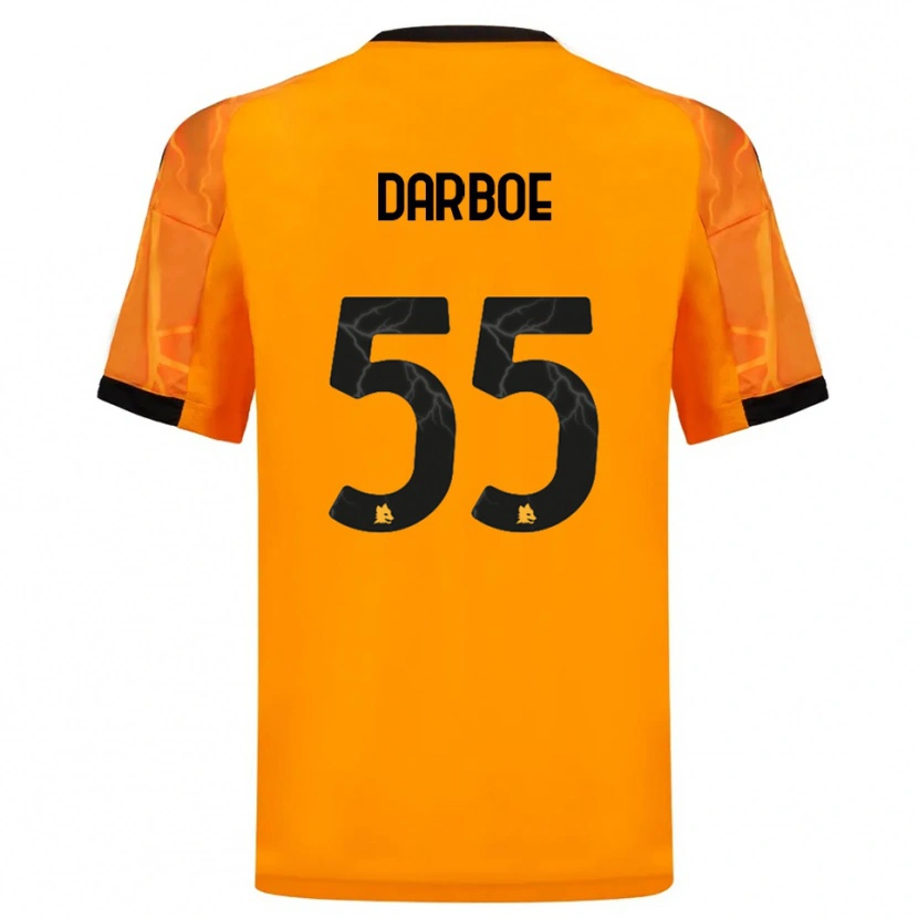 Danxen Kinder Ebrima Darboe #55 Orange Schwarz Auswärtstrikot Trikot 2025/26 T-Shirt