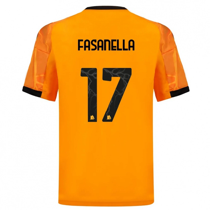 Danxen Kinder Rafael Fasanella #17 Orange Schwarz Auswärtstrikot Trikot 2025/26 T-Shirt