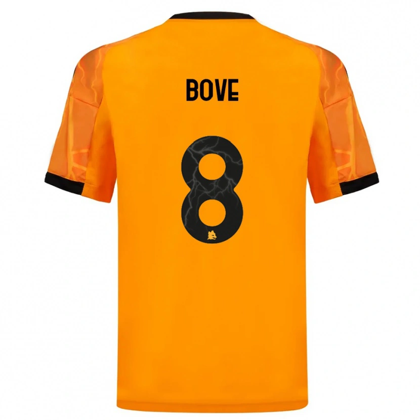 Danxen Kinder Edoardo Bove #8 Orange Schwarz Auswärtstrikot Trikot 2025/26 T-Shirt