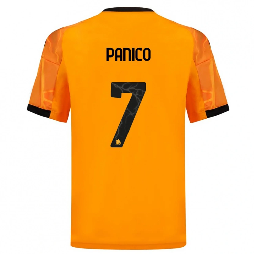 Danxen Kinder Francesco Panico #7 Orange Schwarz Auswärtstrikot Trikot 2025/26 T-Shirt