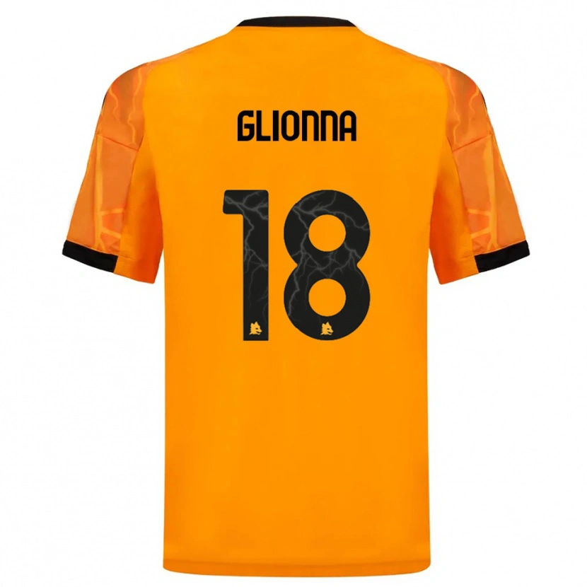 Danxen Kinder Benedetta Glionna #18 Orange Schwarz Auswärtstrikot Trikot 2025/26 T-Shirt