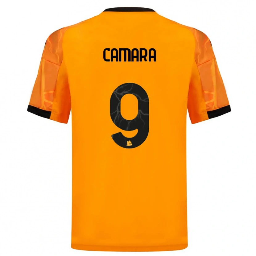 Danxen Kinder Mandjou Camara #9 Orange Schwarz Auswärtstrikot Trikot 2025/26 T-Shirt