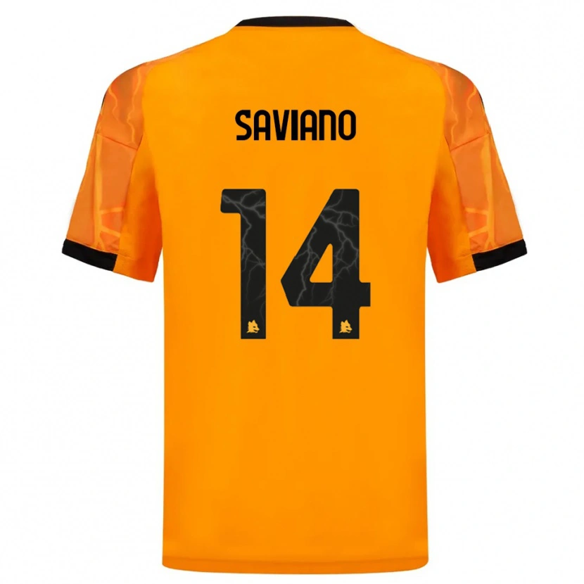 Danxen Kinder Giuseppe Saviano #14 Orange Schwarz Auswärtstrikot Trikot 2025/26 T-Shirt