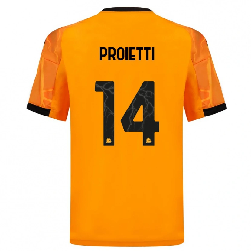 Danxen Kinder Mauro Proietti #14 Orange Schwarz Auswärtstrikot Trikot 2025/26 T-Shirt