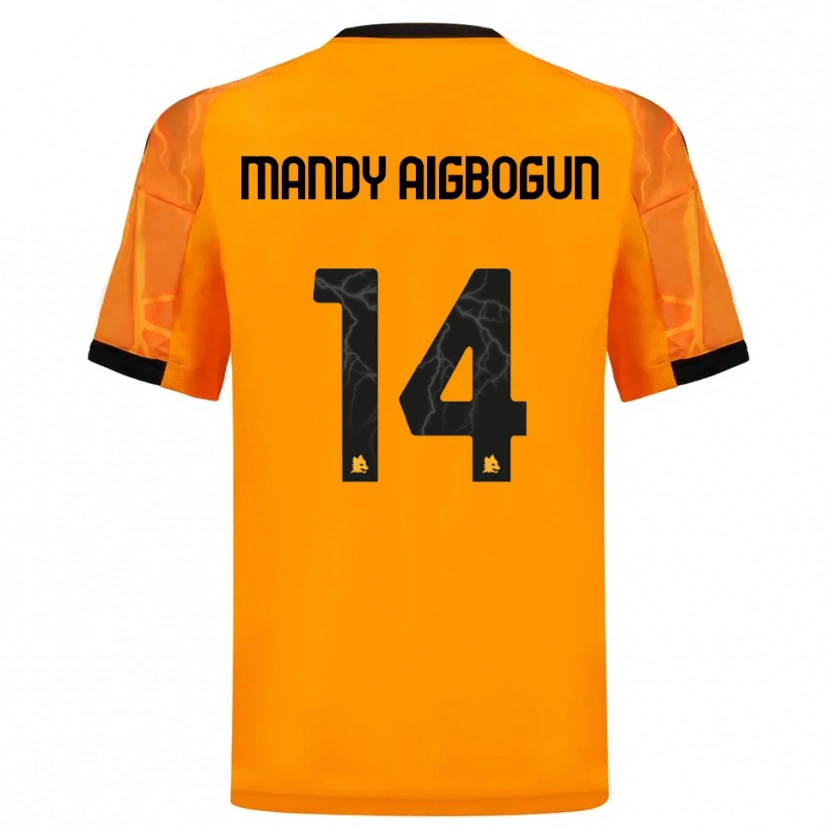 Danxen Kinder Eseosa Mandy Aigbogun #14 Orange Schwarz Auswärtstrikot Trikot 2025/26 T-Shirt