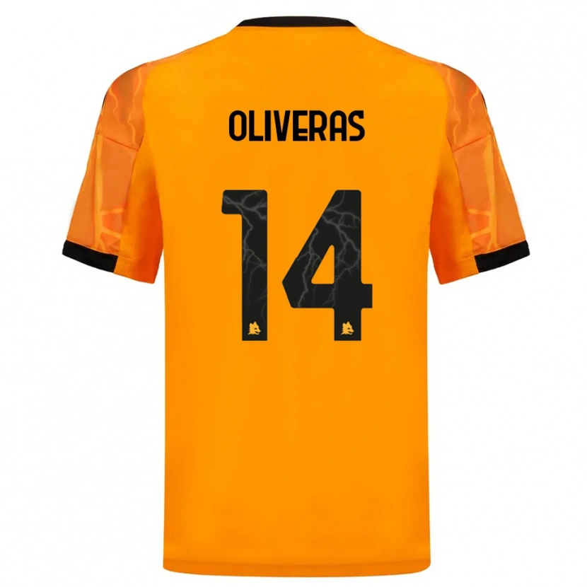 Danxen Kinder Jan Oliveras #14 Orange Schwarz Auswärtstrikot Trikot 2025/26 T-Shirt