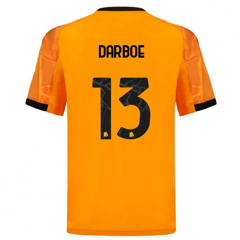Danxen Kinder Balagie Darboe #13 Orange Schwarz Auswärtstrikot Trikot 2025/26 T-Shirt