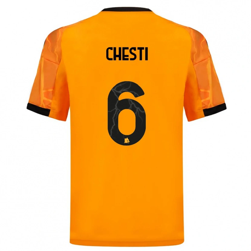 Danxen Kinder Francesco Chesti #6 Orange Schwarz Auswärtstrikot Trikot 2025/26 T-Shirt