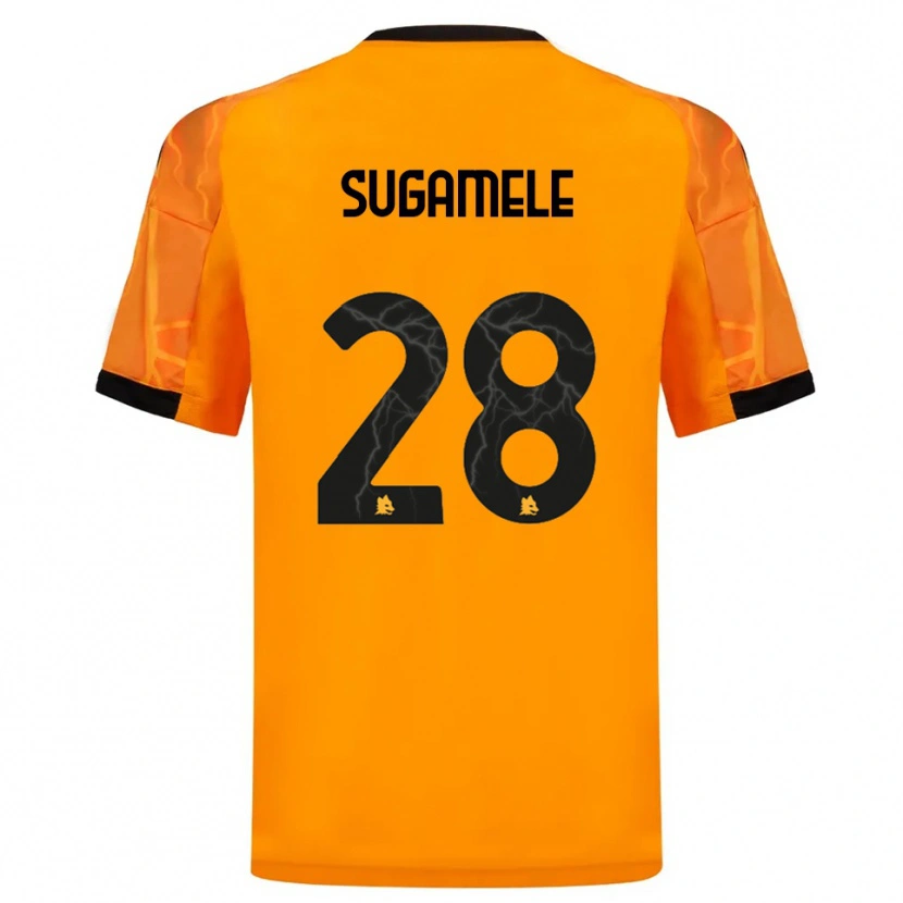 Danxen Kinder Alessandro Sugamele #28 Orange Schwarz Auswärtstrikot Trikot 2025/26 T-Shirt