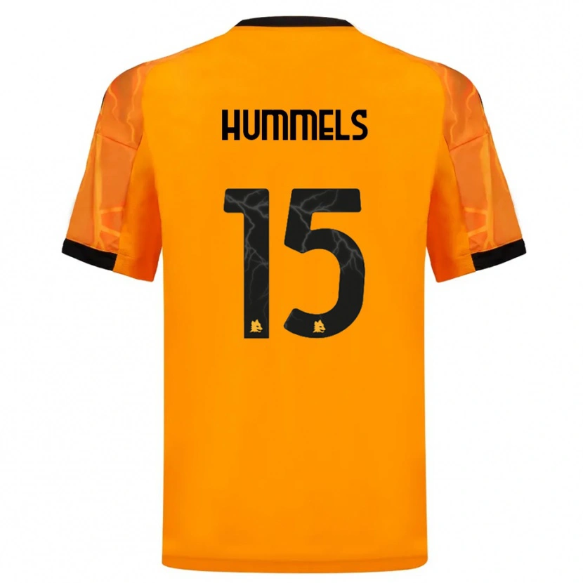 Danxen Kinder Mats Hummels #15 Orange Schwarz Auswärtstrikot Trikot 2025/26 T-Shirt