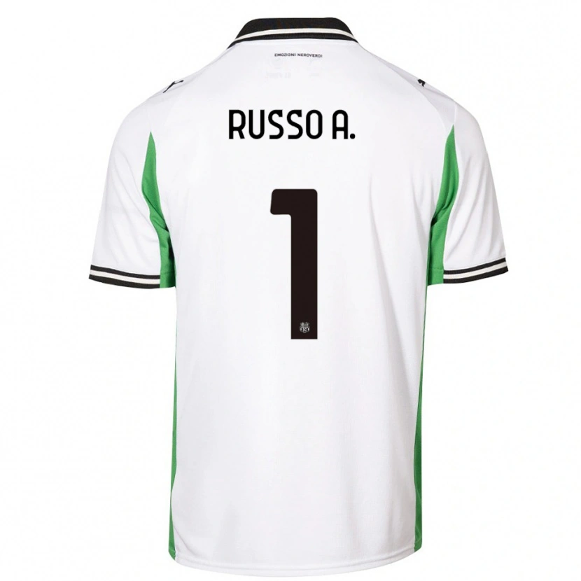 Danxen Kinder Alessandro Russo #1 Weiß Grün Schwarz Auswärtstrikot Trikot 2025/26 T-Shirt
