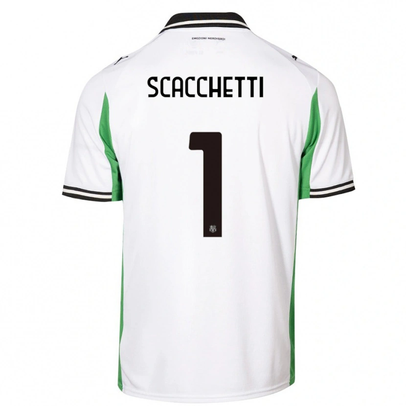Danxen Kinder Alessandro Scacchetti #1 Weiß Grün Schwarz Auswärtstrikot Trikot 2025/26 T-Shirt
