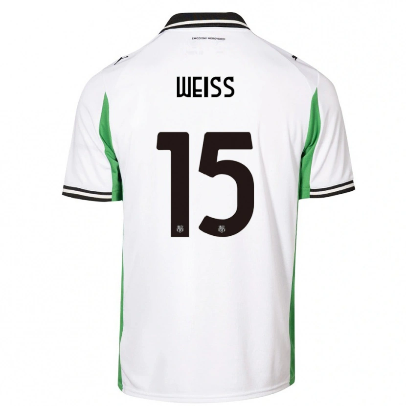 Danxen Kinder David Weiss #15 Weiß Grün Schwarz Auswärtstrikot Trikot 2025/26 T-Shirt