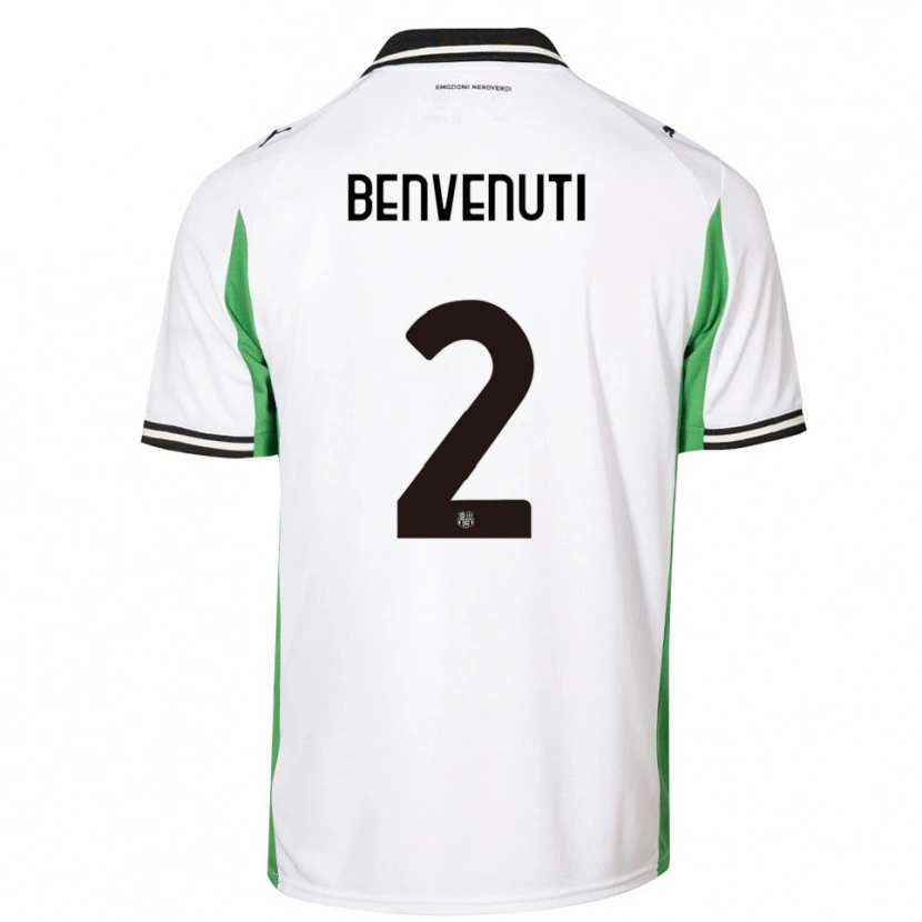 Danxen Kinder Giacomo Benvenuti #2 Weiß Grün Schwarz Auswärtstrikot Trikot 2025/26 T-Shirt