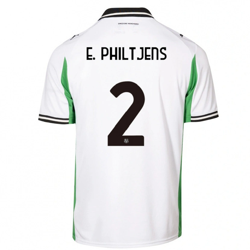 Danxen Kinder Davina Brigitte E. Philtjens #2 Weiß Grün Schwarz Auswärtstrikot Trikot 2025/26 T-Shirt