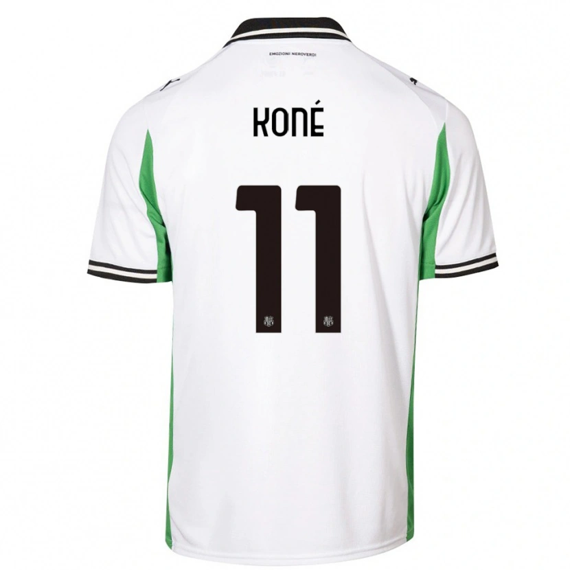 Danxen Kinder Ismaël Koné #11 Weiß Grün Schwarz Auswärtstrikot Trikot 2025/26 T-Shirt