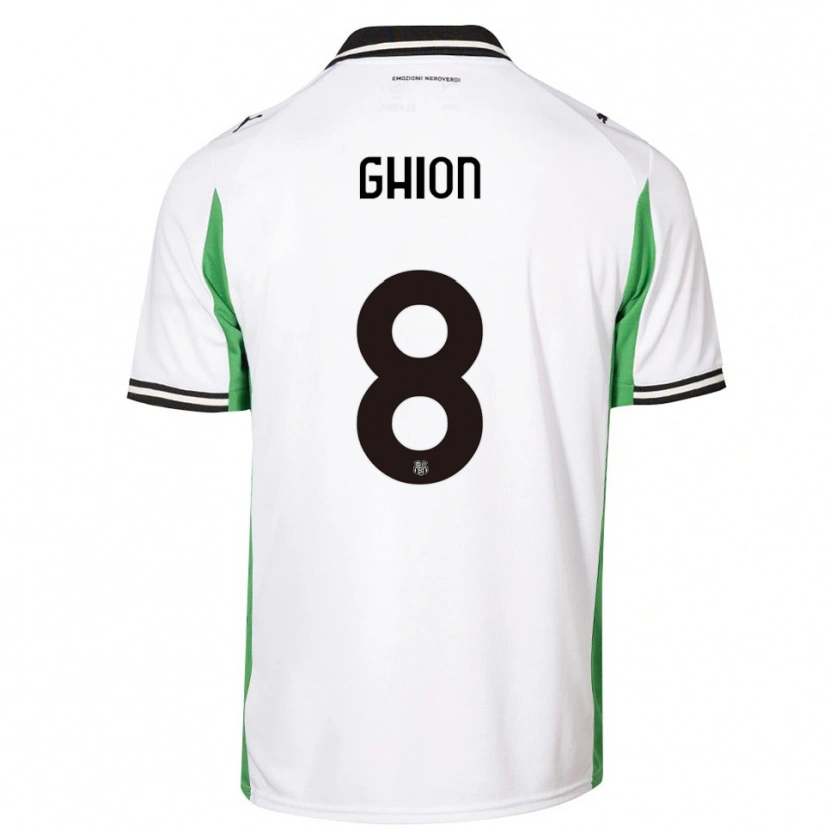 Danxen Kinder Andrea Ghion #8 Weiß Grün Schwarz Auswärtstrikot Trikot 2025/26 T-Shirt