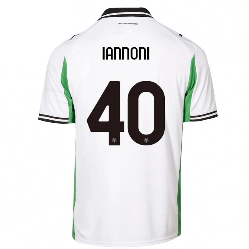 Danxen Kinder Edoardo Iannoni #40 Weiß Grün Schwarz Auswärtstrikot Trikot 2025/26 T-Shirt